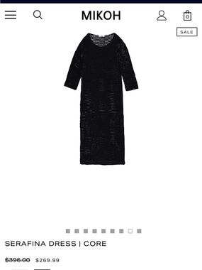 Mikoh Black Serafina Ribbed Midi Dress NWT